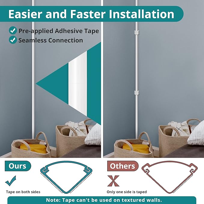ZhiYo Corner Cable Concealer, Corner Cord Hider for One Cord, 180in (5 x L36in) Wire Covers for Cords, Paintable Cord Cover, Cable Management Channel Raceway for Wall, Floor Baseboard, Ceiling, Beige