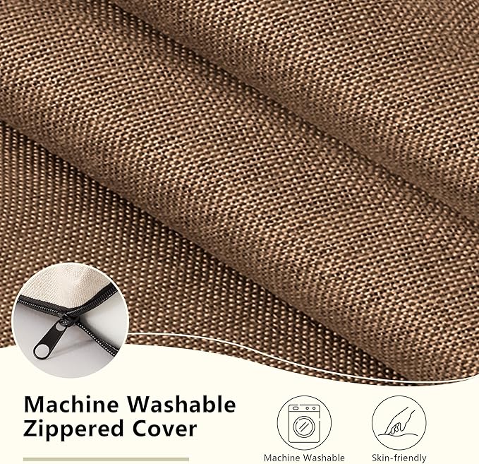 Nordjager Dining Chair Cushions Set of 6 Memory Foam Chair Cushion, Comfortable Dining Chair Pad Removable Slip Resistant Kitchen Chair Seat Cushion (6 Piece, Brown)