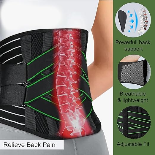 Back Brace for Lower Back Pain, Breathable Back Support Belt for Men and Women, Adjustable Support Straps Anti-skid Lumbar Support Pad for Pain, Sciatica, Herniated Disc