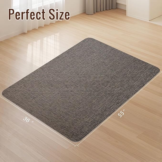 Wansimoo Office Chair Mat for Hardwood and Tile Floor, 36"x55" Floor Mat, Heavy Duty Computer Gaming Chair Mat, Anti-Slip, Non- Curve, Desk Chair Mat,Floor Protector for Home Office(Coffee)