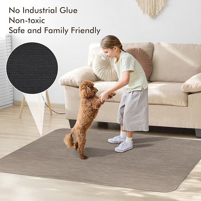 Blvornl Office Chair Mat for Hardwood Floor, 36" x 48" Desk Chair Mat for Hard Wood and Tile Floor, Large Anti-Slip Hard Floor Protector Rolling Chair Mat, PVC Mat Desk Rug for Office Home, Dark Brown