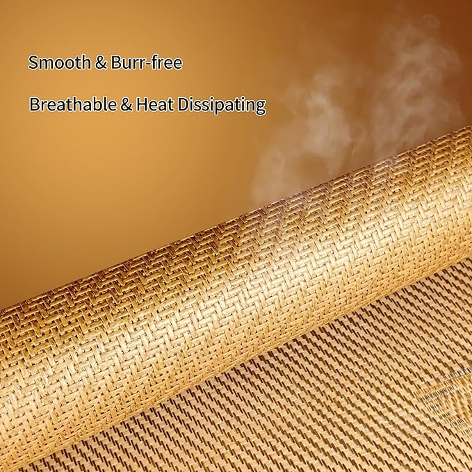 Double-Sided Cooling Rattan Seat Cushion, Summer Breathable Chair Mat for Dining and Office Chairs SC-1 (1, Brown, 50 * 50cm)