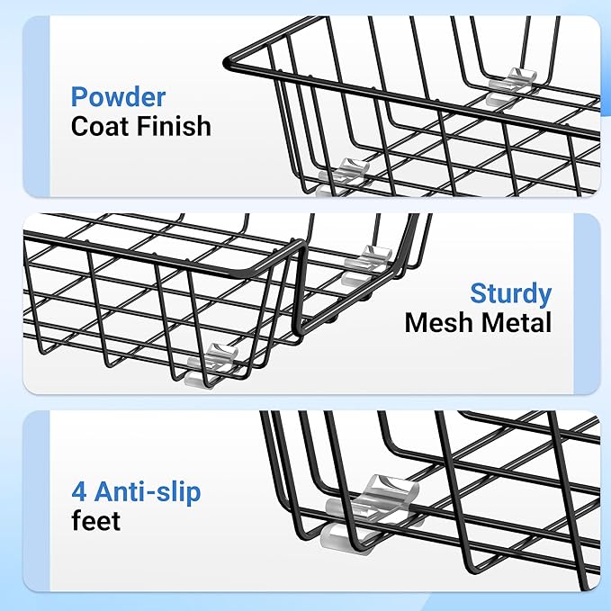 Gawerk Letter Desk Tray Organizer, A4 File Tray Magazine Files Storage Basket Organizer Bin (6)