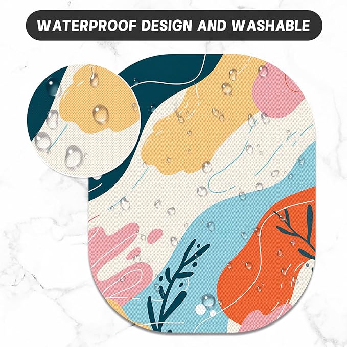 Small Mouse Pad, 6 x 7 Inch, Oval Mini Mouse Pad with Non-Slip Rubber Base for Laptop Wireless Mouse Keyboard Tray Mousepad, Abstract Figure