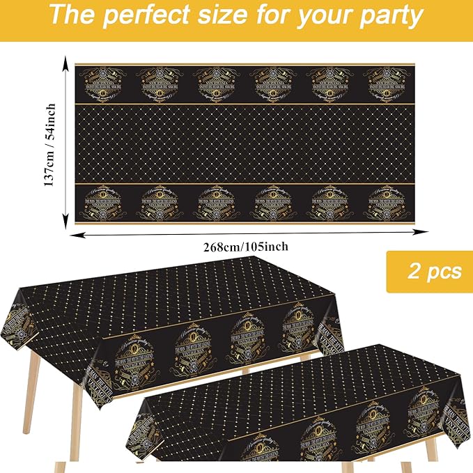 gisgfim Vintage Man Party Supplies Tableware Set for 24 Guests Vintage Man Birthday Party Plates Aged to Party Decorations Includes Plates, Napkins, Tablecloths