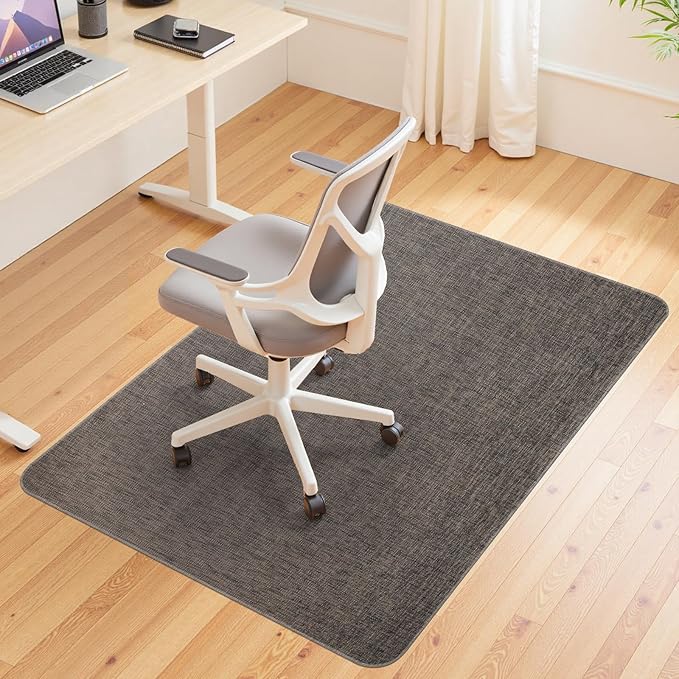 Wansimoo Office Chair Mat for Hardwood and Tile Floor, 40"x48" Floor Mat, Heavy Duty Computer Gaming Chair Mat, Anti-Slip, Non- Curve, Desk Chair Mat,Floor Protector for Home Office(Coffee)