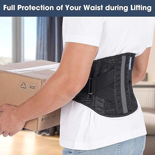 Back Brace for Lower Back Pain women, back support belt for men,Back Support Brace for Lifting at Work, Back brace belts for Pain Relief, Herniated Disc, Sciatica, Scoliosis And More (Black,S/M Fit 23.5-29.5" Belly Waist)