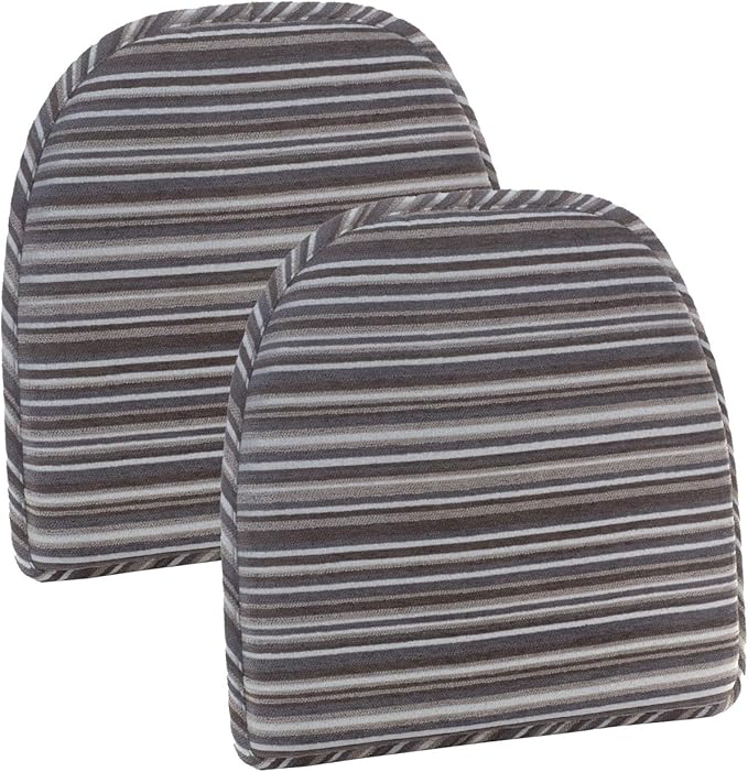 Klear Vu Raindrop The Gripper Non Slip Chair Cushions, Soft & Comfortable Seat Pad, Sitting Pillow for Kitchen, Dining or Office, 2 Count (Pack of 1), Driftwood