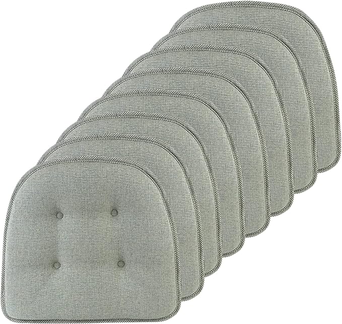 Non-Slip Chair Cushions, Assembled in USA, U-Shaped Skid-Proof Seat Pads for Dining Room, Kitchen, Office, 15"x16"
