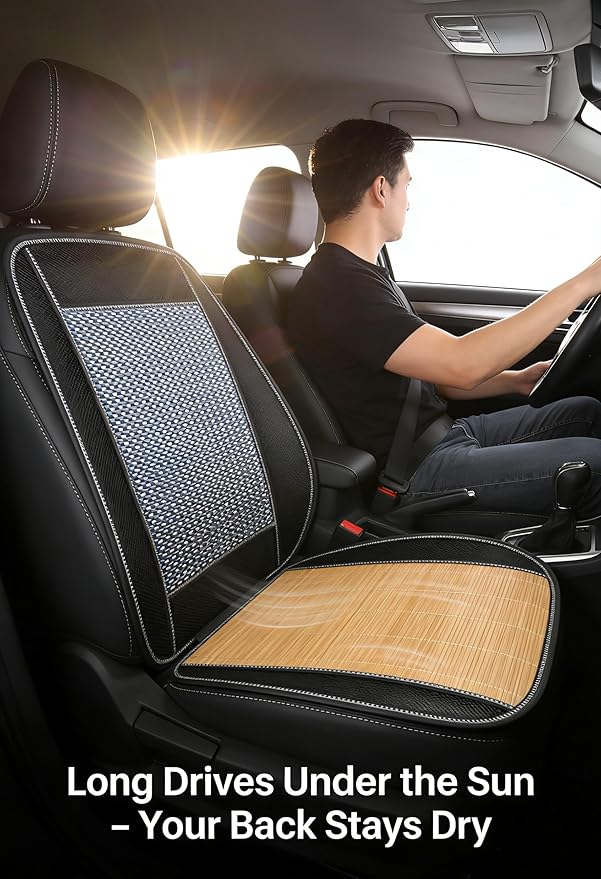 Autopeck Cooling Car Seat Covers Protector Cushion Standard Size Full Air Flow Ventilated Cover Pad Mat Breathable for Car Seat Driver Auto Chair Pads (Black/Blue)
