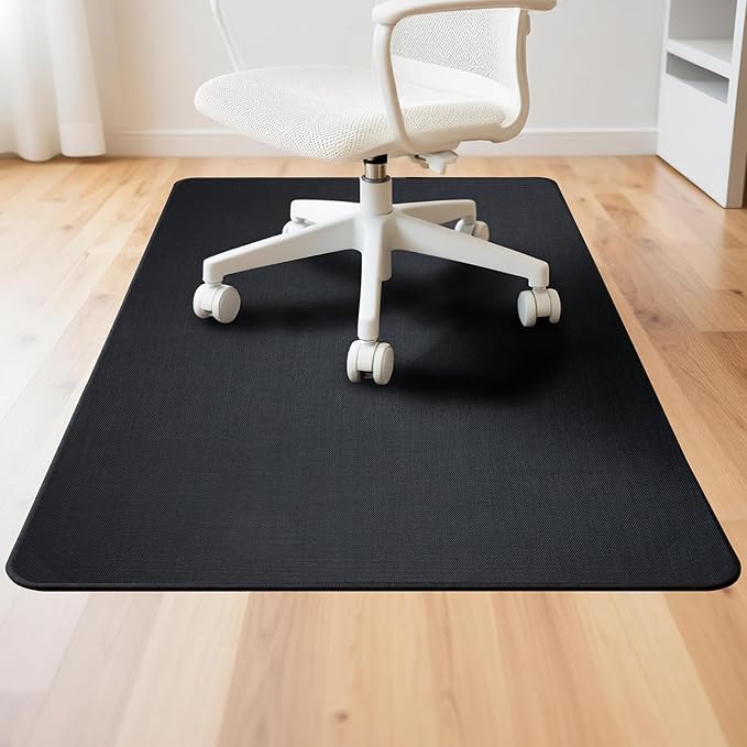 Office Chair Mat for Hardwood Floor, 36"x48" Non-Slip Floor Protector Heavy Duty Computer Desk Rolling Chair Mat for Home & Office - Black