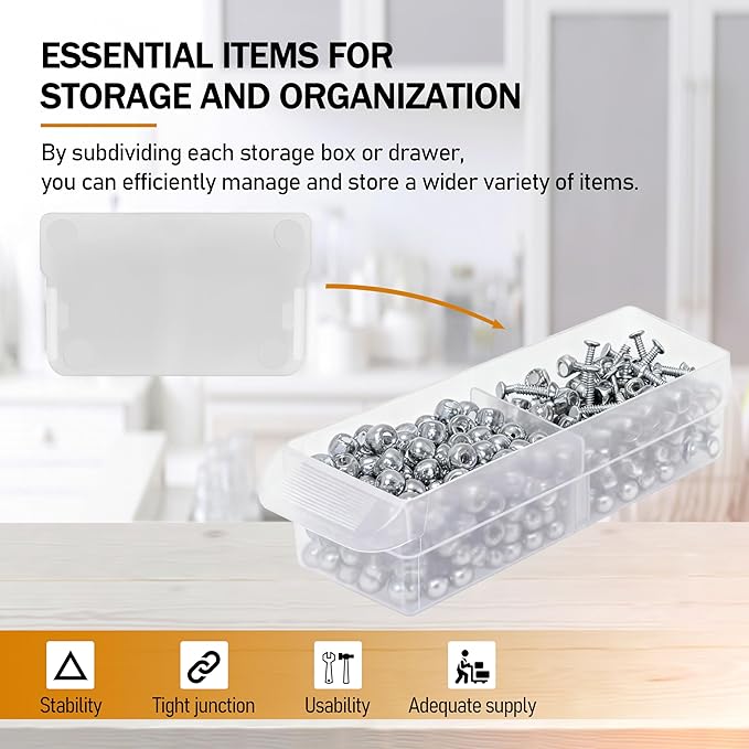 40716 Plastic Width Dividers for Craft Cabinet Small Drawers,Teacher's Toolbox, Small Parts Organizer, Screw Organizer 40Pcs
