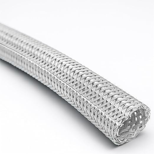 Electriduct 3/4" Hook Self Closing Sleeve Braid Wrap Around Sleeving Flame Retardant Flexible Mesh Cord Cover Cable Protector Wire Organizer - 250 Feet - White