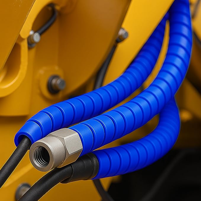 Electriduct 2.5 Inch Heavy Duty Spiral Wrap HDPE Flexible Plastic Cable Sleeve Hose Protector 25 Feet - Blue