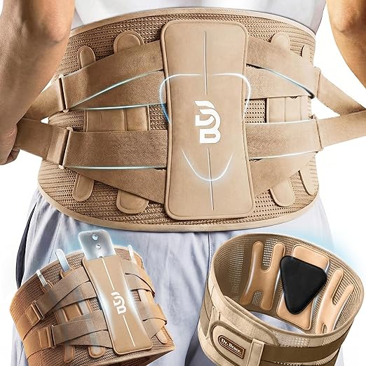 DR. BRACE® Lower Back Brace for Men & Women for Lower Back Pain Relief, Revolutionary Versatile Splints System & Removable Lumbar Pad, Adjustable & Breathable Back Support Brace (29.5-35.4″)