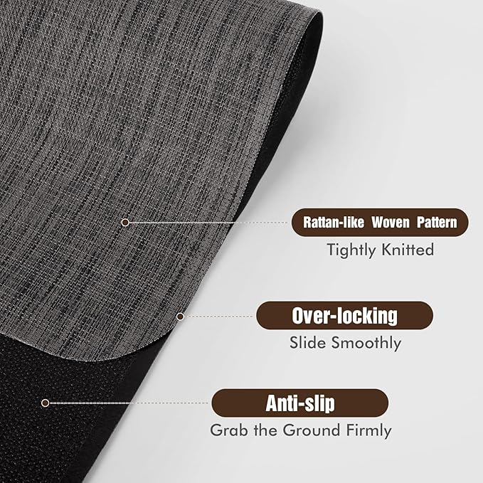 Blvornl Office Chair Mat for Hardwood Floor, 32.3"x 47.2" Desk Chair Mat for Hard Wood and Tile Floor, Large Anti-Slip Hard Floor Protector Rolling Chair Pad, PVC Desk Rug, Black