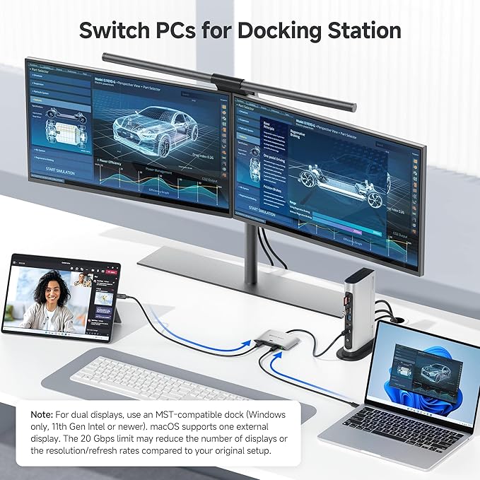 Cable Matters 20Gbps USB C KVM Switch for 2 Computers, Up to 8K@30Hz on Windows, 4K@60Hz on macOS, 140W PD, for Sharing a USB-C/Thunderbolt 4 Monitor or Dock (Not for Dock with an Attached Cable)