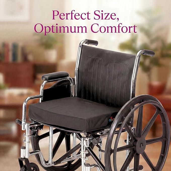 Nova Gel & Memory Foam Seat & Wheelchair Cushion in 8 Sizes (from 16” X 16” to 18” X 24” Extra Wide), Comfortable & Durable Everyday Seat Cushion with Removable Water Resistant Cover, 2” or 3” Thick