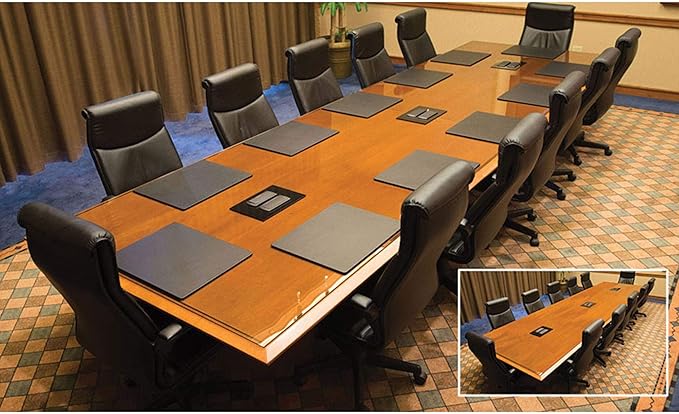 Dacasso Black Leatherette 17" x 14" Conference Table Pad - Laptop Pad - Protective Pad