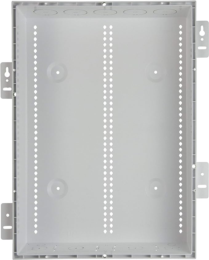 Legrand - OnQ 20 Inch Media Enclosure, Wifi Electrical Box, Cable Management Box for Distribution of Networking Service, Recessed Media Box Lets Signal Through, White, ENP2050-NA