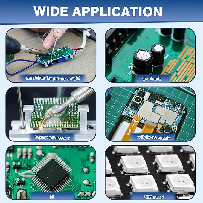 Soldering Tip Cleaning Kit Include Flux Paste, Tip Tinner, Solder Wick, Iron Tips, Soldering Iron Tips Cleaner and Cleaning Sponge for Electronics Repair