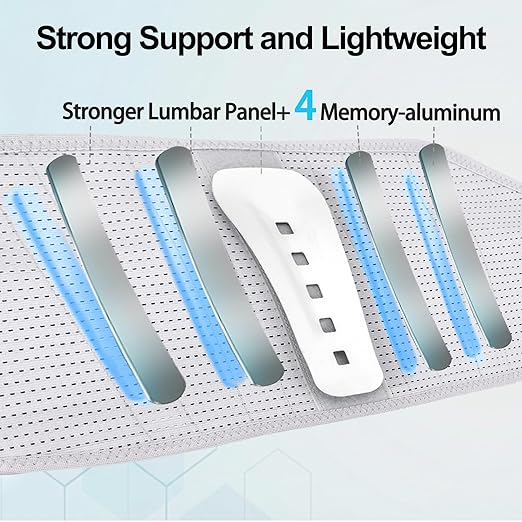 Back Brace for Lower Back Pain Relief - 4X Stronger Lumbar Support Belt with Heating Massage Pad, Adjustable Posture Corrector for Sitting Long Hours, Breathable & Thin Under Clothes for Women Men, 4XL (Waist 41 - 57")