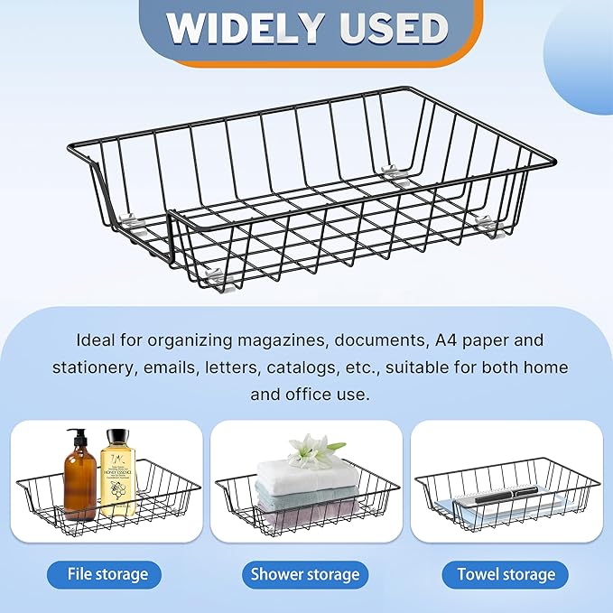 Gawerk Letter Desk Tray Organizer, A4 File Tray Magazine Files Storage Basket Organizer Bin (6)