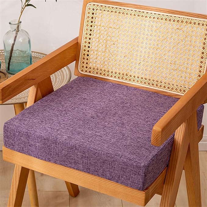 Reyox Square Non Slip Seat Cushion Thicken Chair Cushion for Recliners, Armchairs 2" Thick Purple 16" x 16"