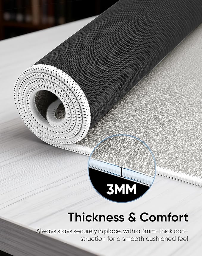 Reniteco Waterproof Large Gaming Mouse Pad with Durable Stitched Edges, Non-Slip Rubber Base, Grainy Jacquard Mouse Mat Desk Pad for Home Office Gaming, 27.6"x11.8"x0.12", Matte Beige