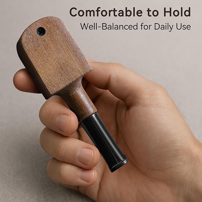Tobacco Pipe Set - Walnut Wood Square Design Compact Size Classic Style with Cleaning Tool Kit and Screen Inserts for Adult Tobacco Users Desk Daily Use and Gifting