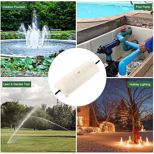 Flemoon Outdoor Extension Cord Safety Cover with Waterproof Protector Seal, Weatherproof Electrical Connection Box for Outdoor Outlets, Plugs, Sockets, Holiday Decorations, Power Tools, White