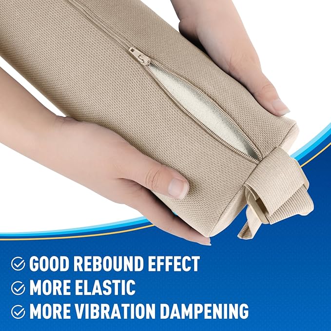 Lumbar Roll Support Pillow for Office Chair, Car, Gaming Chair, Memory Foam Back Cushion with Washable Cover for Relieving Back Pain & Improving Posture,Khaki