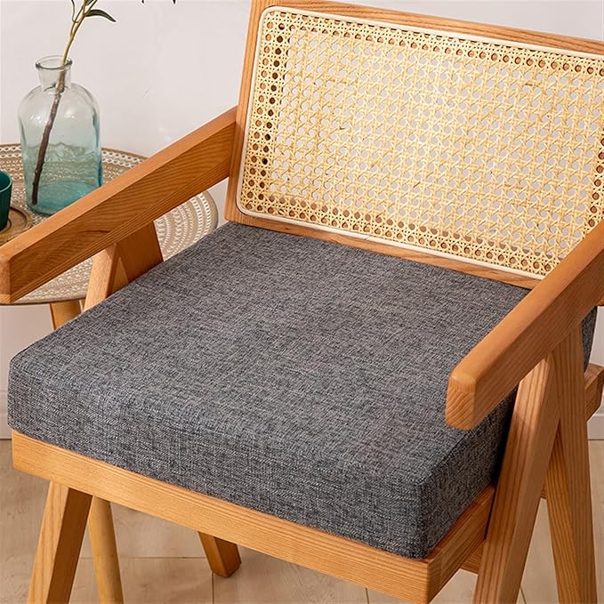 Reyox Square Non Slip Seat Cushion Thicken Chair Cushion for Recliners, Armchairs 3" Thick Grey 2 16" x 16"