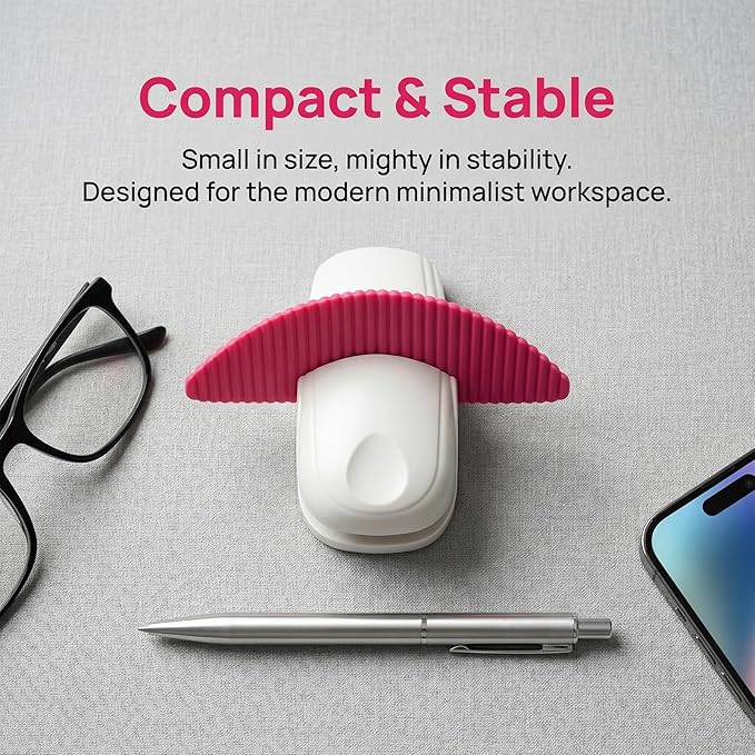 Plastic Document Holder for Typing, Portable Paper Stand with Non-Slip Base for A4 Paper, Compact Reading Clip Holder for Office Desk, Computer, Bank - Red