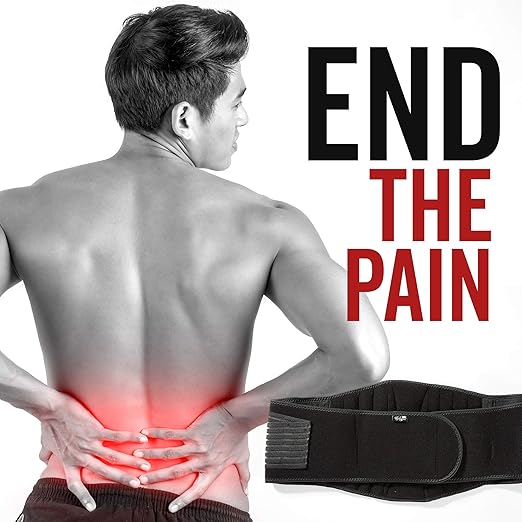 Bodyprox Lumbar Support Back Brace for Men and Women (Plus Size 50" - 70")
