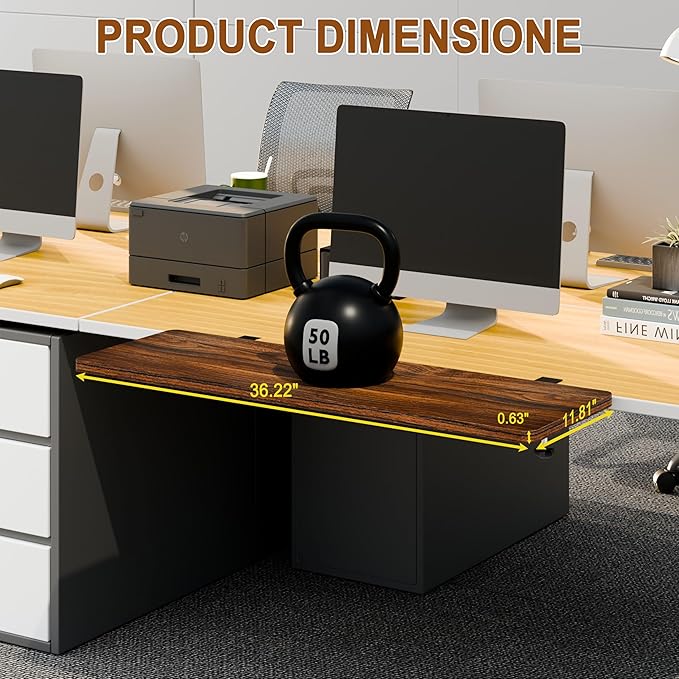 Ergonomic Desk Extender Tray, 36.22"×11.81" Clamp-On Arm Rest Shelf, 90° Foldable Computer Elbow Support for Office Home, Space-Saving Keyboard Mouse Tray (Vintage Burnt Color)