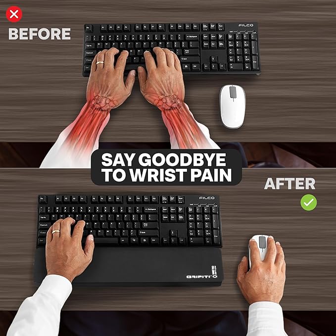Fat Wrist Pad 17 is a 4 X 17 X 0.75 Inch Wrist Rest for Standard Keyboards and Full Length Mechanical Keyboards (Pink)