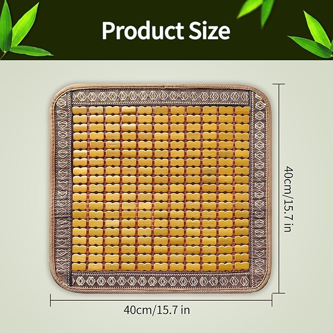 Double-Sided Cooling Rattan Seat Cushion, Summer Breathable Chair Mat for Dining and Office Chairs SC-1 (1, Bamboo, 40 * 40cm)