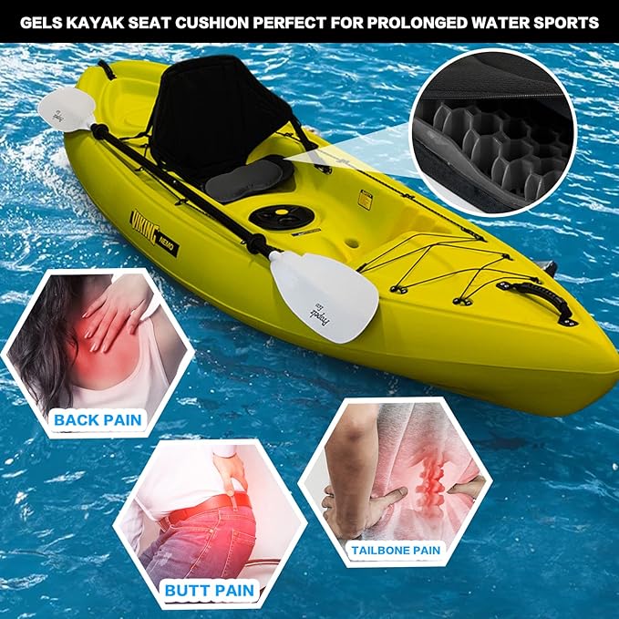 Anti-Slip Kayak Seat Cushion, Thickened Waterproof Boat Kayak Canoe Rowing Dinghy Gel Seat Pad for Sit-in Inflatable Fishing Kayak Canoe Chair Accessories Equipment