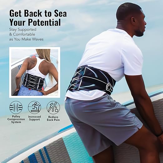 BakTec Universal LSO Lower Back Brace for Women & Men - Adjustable Lumbar Support Belt - Breathable Design Back Brace Support for Stability & Posture - Universal Sizing SM-XL