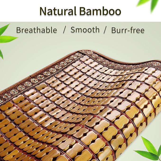 Double-Sided Cooling Rattan Seat Cushion, Summer Breathable Chair Mat for Dining and Office Chairs SC-1 (1, Bamboo, 40 * 40cm)