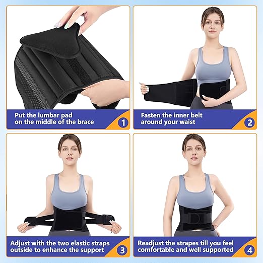 Back Brace Support Belt-Lumbar for Back Pain, Sciatica, Scoliosis, Herniated Disc Adjustable Support Straps-Lower Back Brace with Removable Lumbar Pad for Men & Women, Lumbar Support Belts for work (XX-Large)