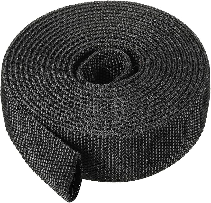 PATIKIL 0.7" Dia 10FT Nylon Protective Hose Sleeve, Cable Cover Sheath Protection for Welding Tig Torch Hydraulic Hose, Black