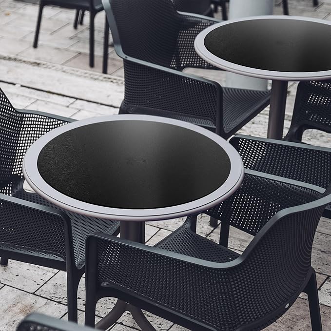 CENNBIE 23.6 Inches Round Table Mat - Cork Leather Table Pad Protector- Suitable as Side Dining Coffee Table Cover (Black)