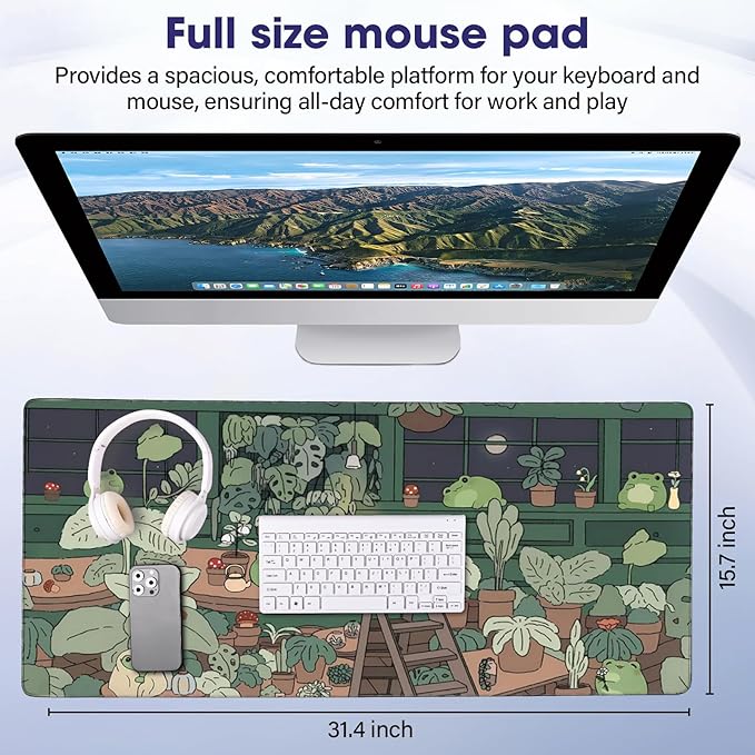 Professional Extended Gaming Mouse Pad - 31.5" x 15.7" Large Desk Mat with Stitched Edges, Waterproof Coating, Non-Slip Rubber Base for Gamers, Esports Pros, Office & Home