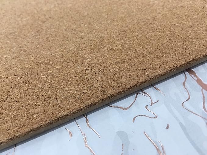 Dainty Home Rose Gold Marble Round Cork Placemats - Heat Resistant Placemats, Non-Slip, Easy Clean Placemats for Elegant Dining - 15"x15" Set of 2 - Perfect for Stylish, Modern Homes
