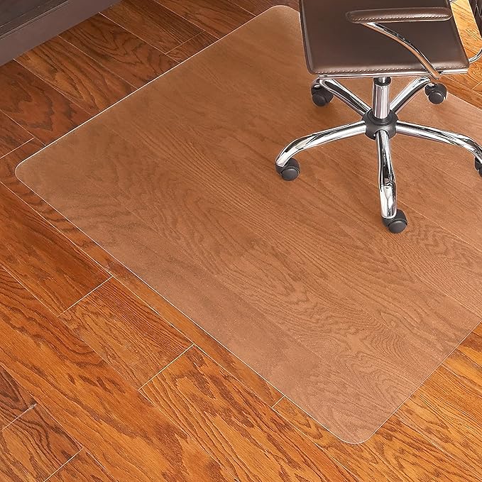 Staples Office Chair Mat, Clear Floor Mats, Hard Floors, Textured Underside, 60 x 46 Inch, Smooth Glide