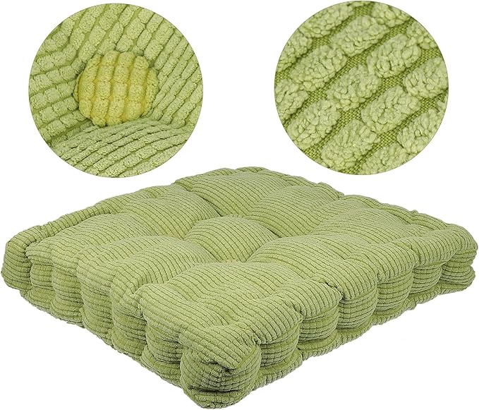 40x40cm Thickened Non-Slip Chair Cushion Pad, Soft Green Sofa Seat Cushion for Household and Garden Use, Comfortable Tatami Mat for Dining and Office Chairs