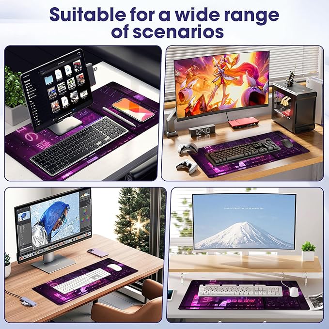 LifetimeWarrantly Japanese Professional Extended Gaming Mouse Pad - 31.5" x 15.7" Large Desk Mat with Stitched Edges, Waterproof Coating, Non-Slip Rubber Base for Gamers, Esports Pros, Office & Home