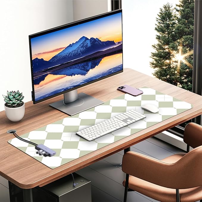 Large Desk Pad, 35.4" x 15.7" PU Leather Desk Mat for Desktop, Non-Slip Office Desk Mat for Desk, Desk Blotter Pad, Waterproof Computer Pad for Desk, Computer Mat Desk Protector for Home & Office